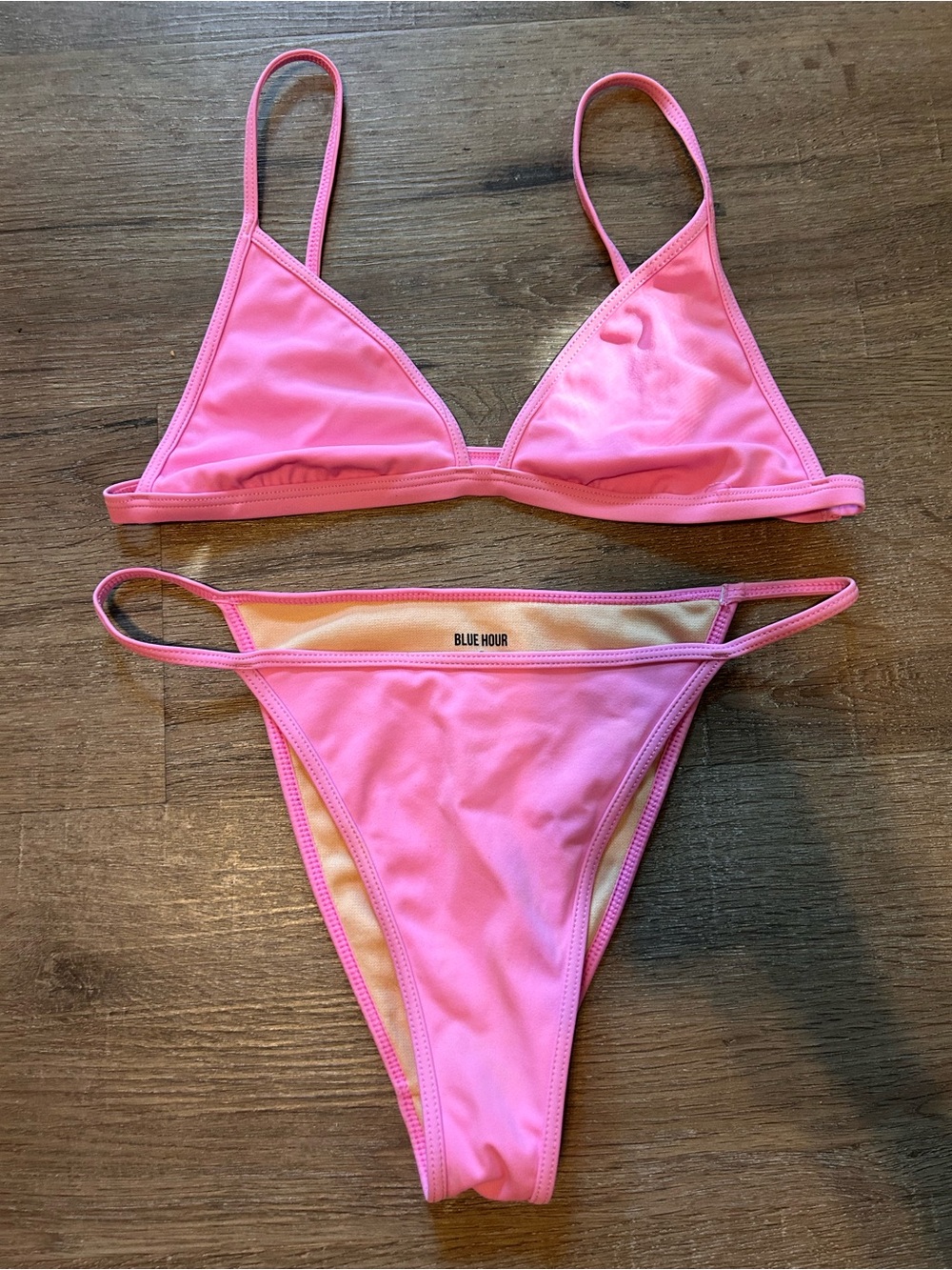 Maaji Bikini Set Womens Size S Pink Triangle Top High-Cut Bottoms 2 Piece
